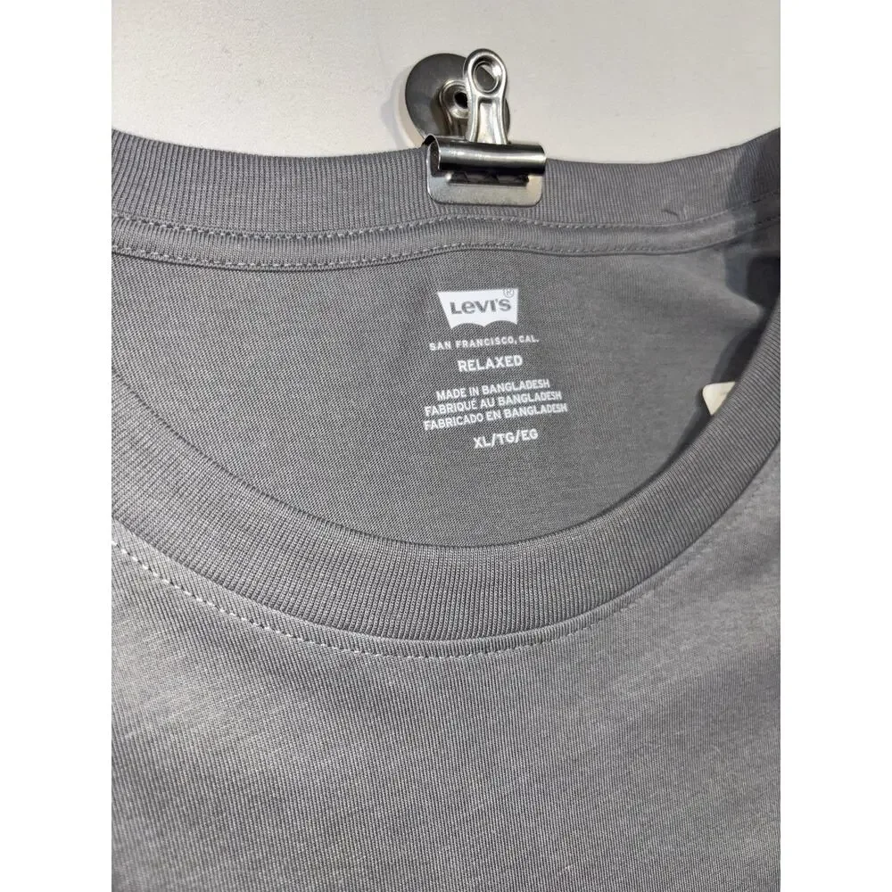 Levi’s Men’s XLT Gray Long Sleeve Graphic Logo Tee Relaxed Fit Tall Shirt